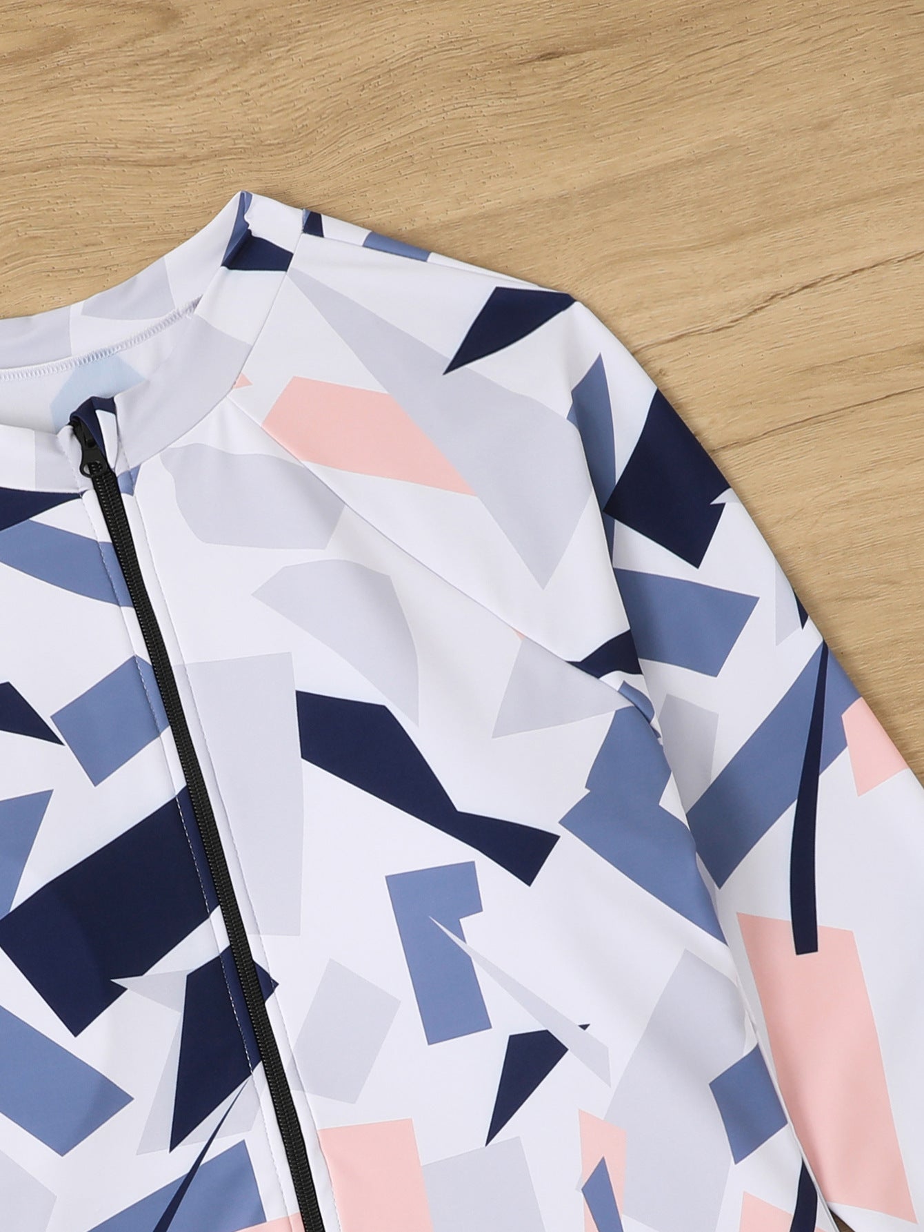 Women's Printed Long Sleeve Zip-Up One-Piece Swimsuit