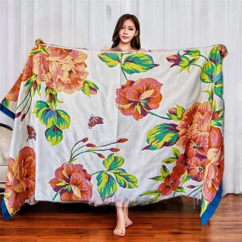 4-Layer Pure Gauze Adult Bath Towel - Soft, Quick-Dry & Lint-Free