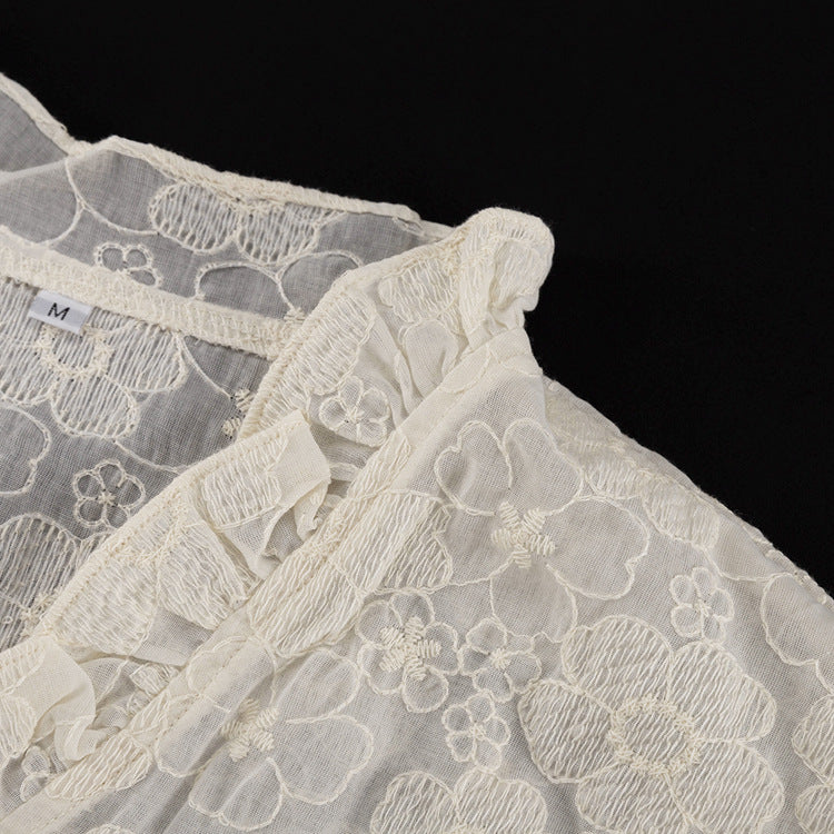 Sweetheart Jacquard Lace Shirt Dresses