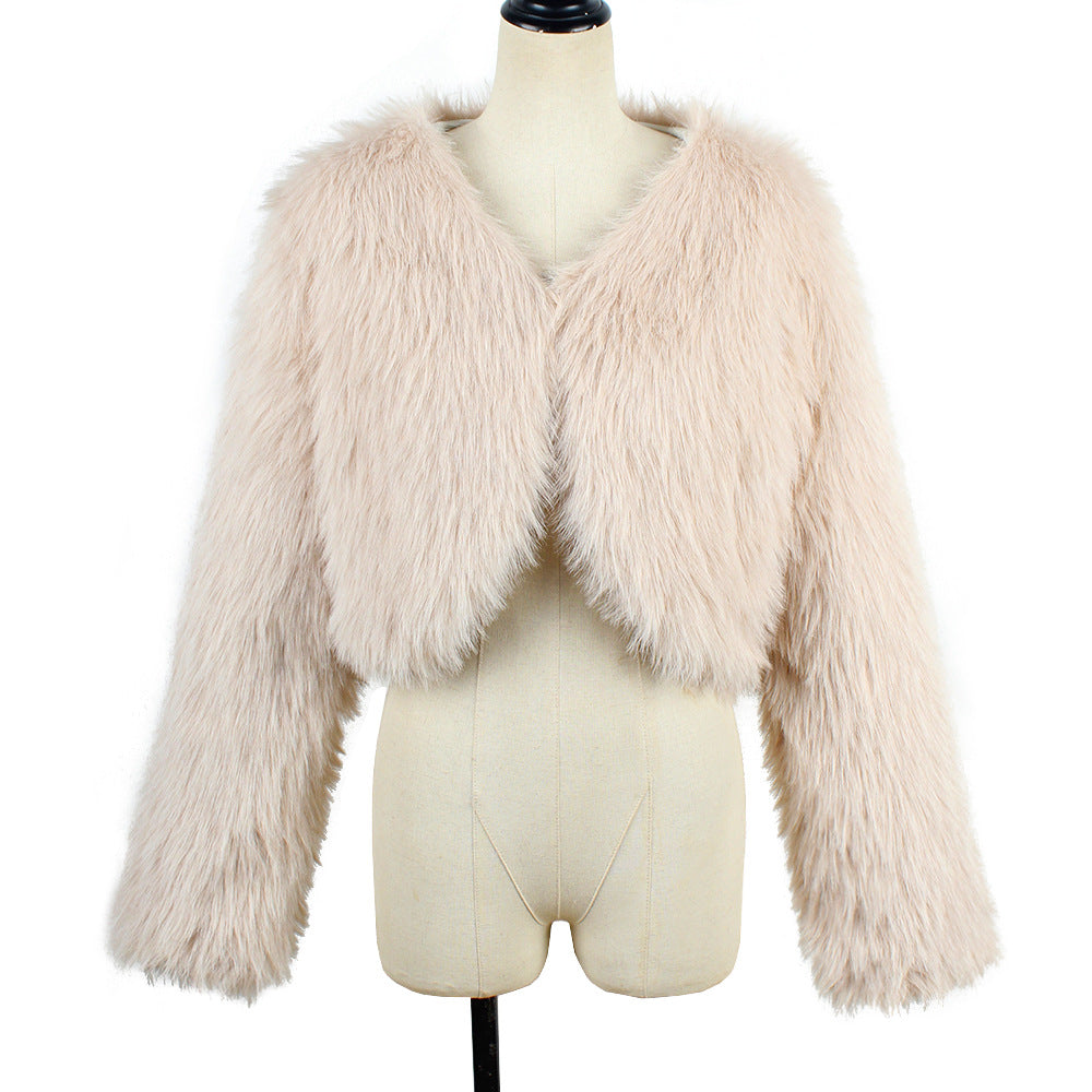 Fashionable Casual Women's Faux Fur Jacket