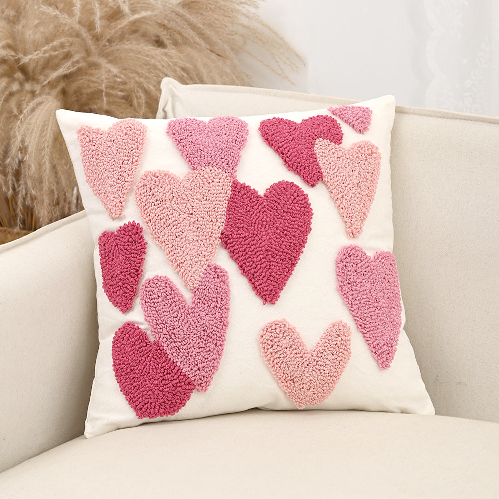 Embroidery Heart Cute Sofa Pillow