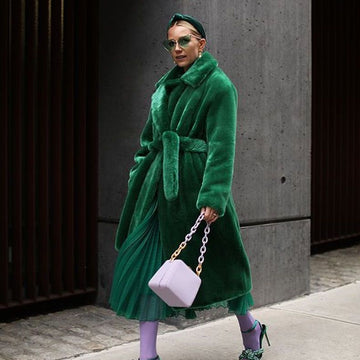 Long Plush Rabbit Hair & Mink Fur-Like Coat