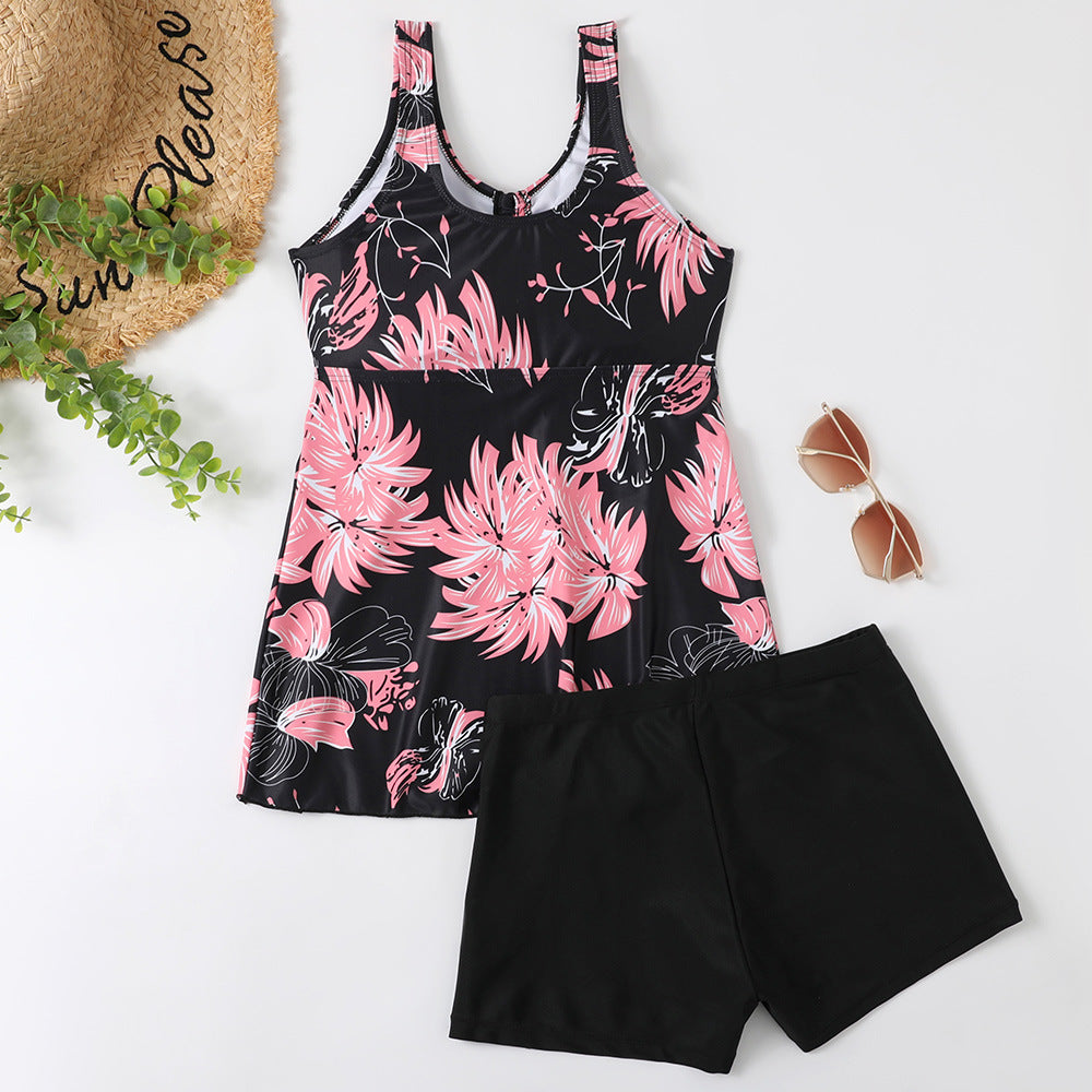 Women's Printed Multi-Colored Conservative Bikini Set