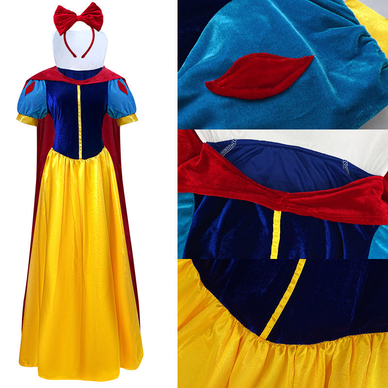 Snow White Costume Dress - Halloween Cosplay & Fairy Tale Stage Performance Outfit