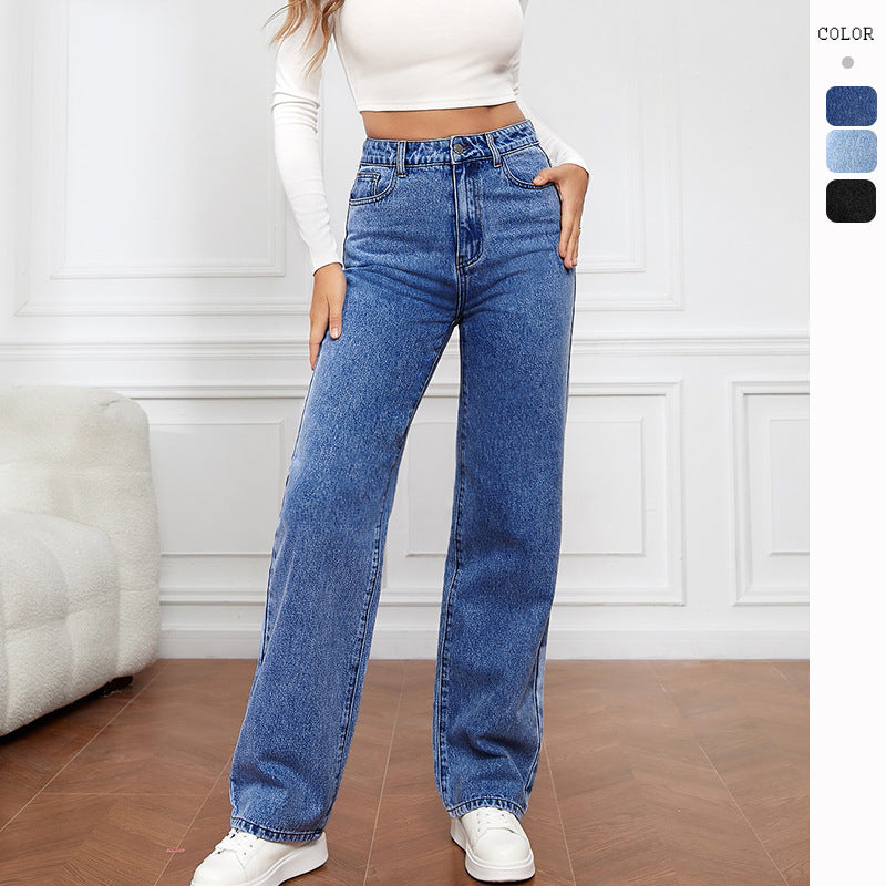 High-Waist Stretch Denim Jeans