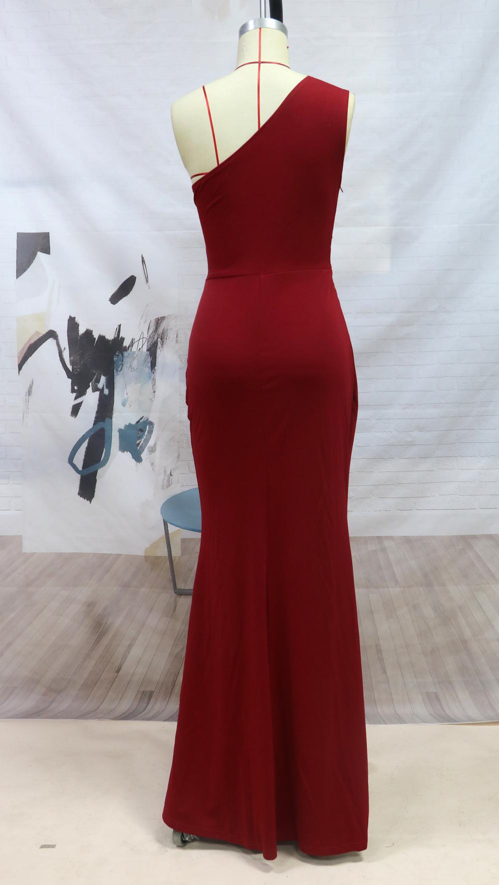 Sexy One Shoulder Sleeveless Evening Dresses-Dresses-Free Shipping at meselling99