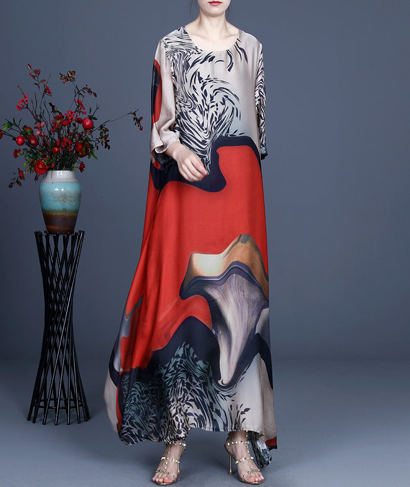 Luxrury Tencel Irregular Long Dresses-Dresses-Red-One Size-Free Shipping at meselling99