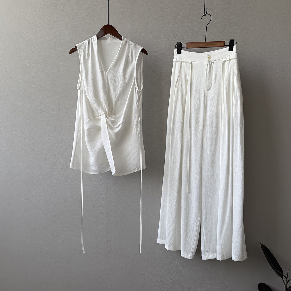 Designer Twist Knot Sleeveless Blouse Set for Women