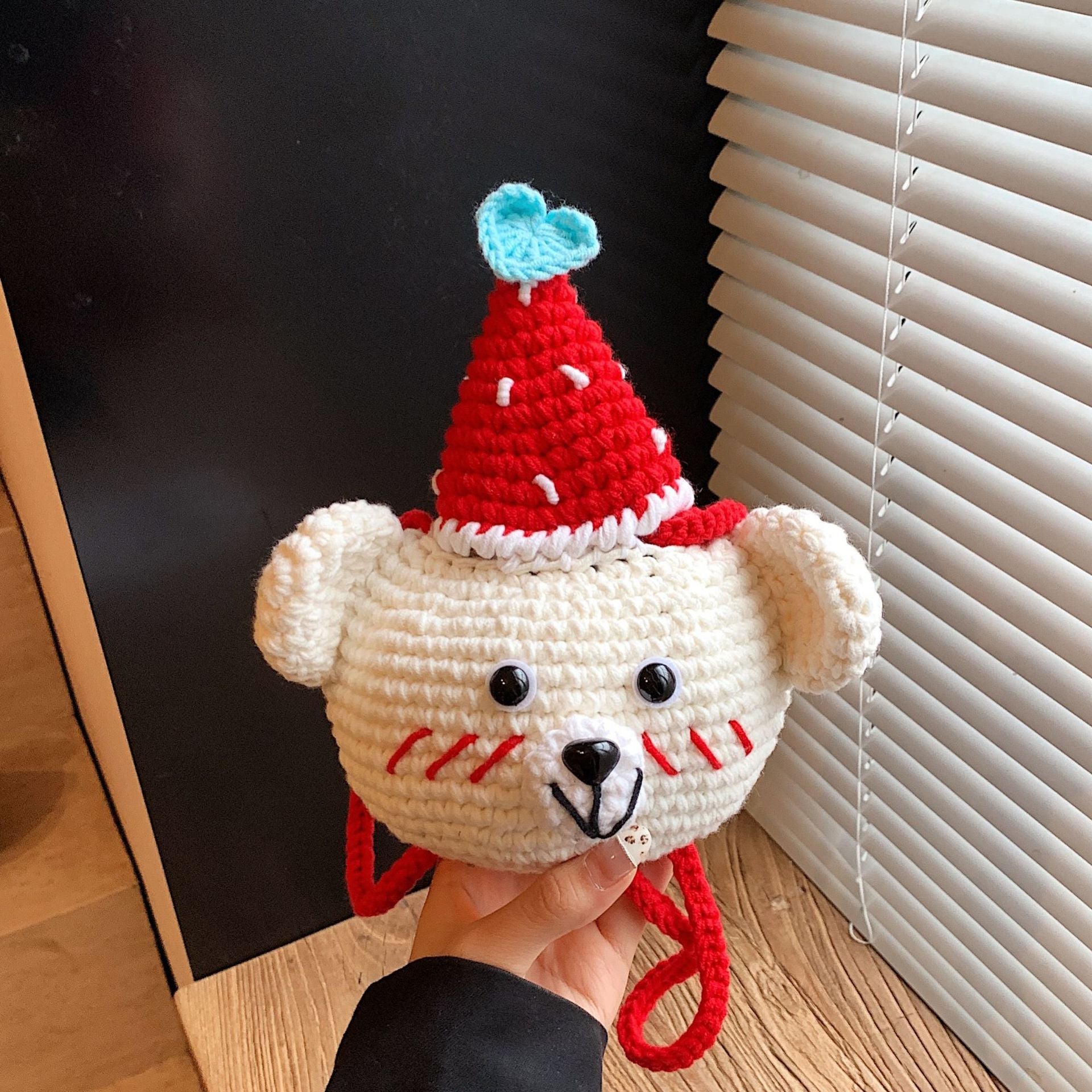 Handmade Knitted Bear Coin Purse