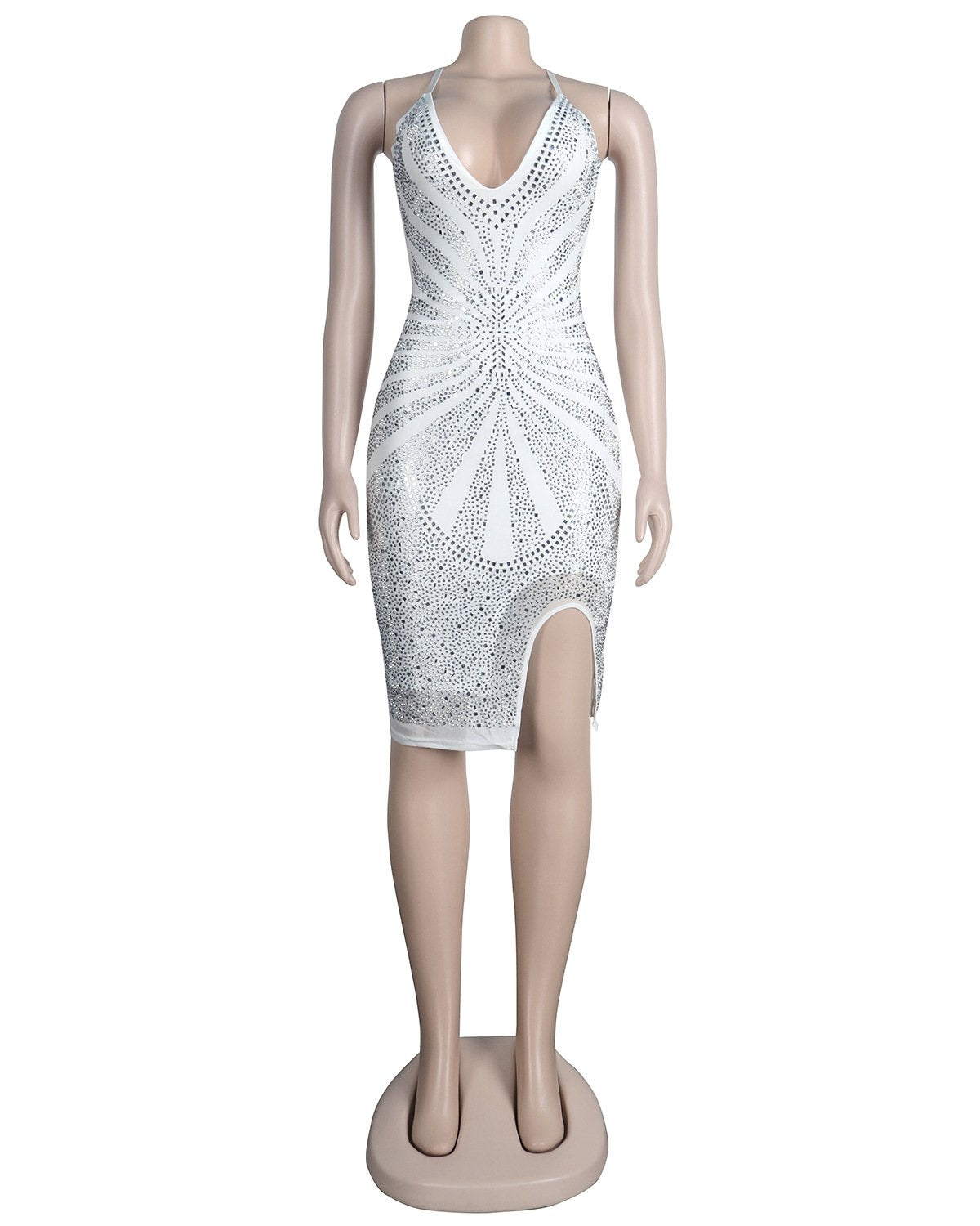 Sexy Deep V Neck Diamond Party Dresses-Dresses-Free Shipping at meselling99