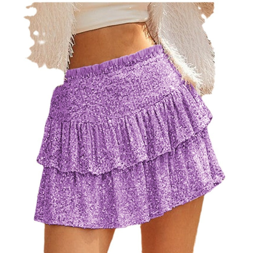 Sexy Sequined Beaded Short Mini Skirts