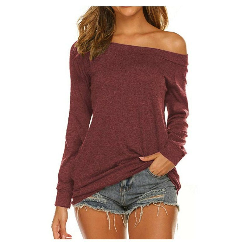 Women's Off-Shoulder Long Sleeve T-Shirt