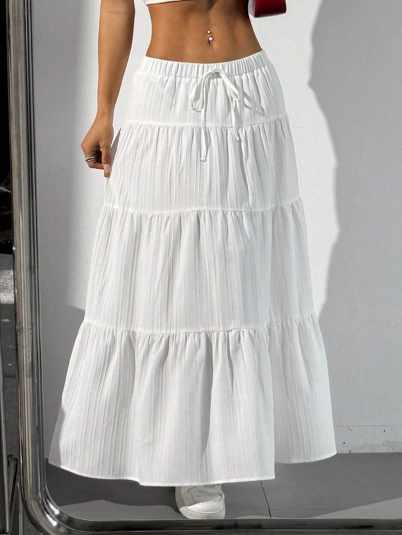 Women's High-Waisted Flowy Maxi Skirt
