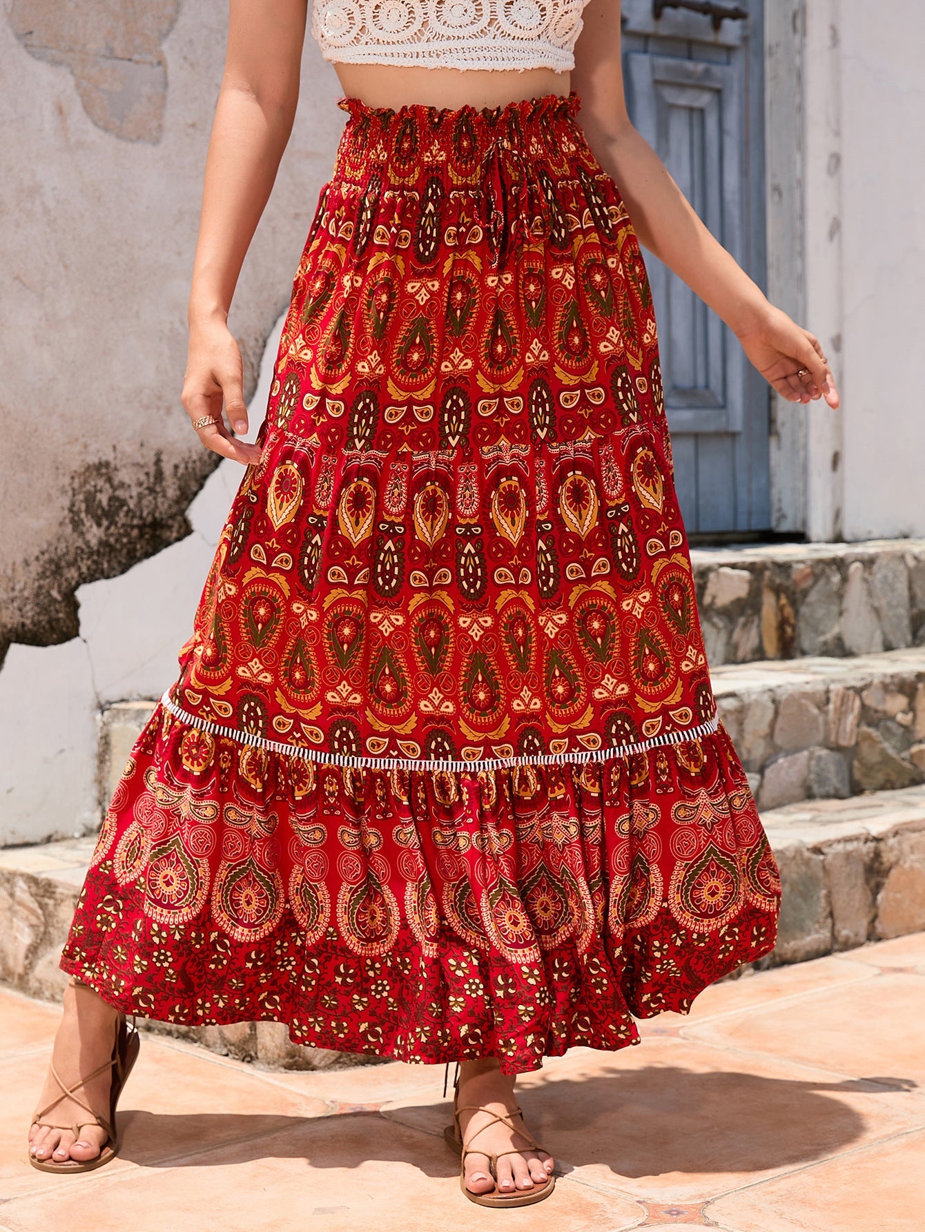 Bohemian Exotic Women Midi Skirts