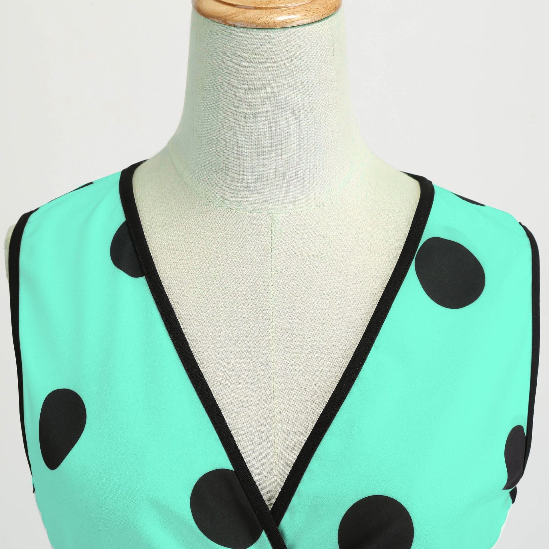 Summer Sleeveless Polka Dot Dresses-Dresses-Free Shipping at meselling99