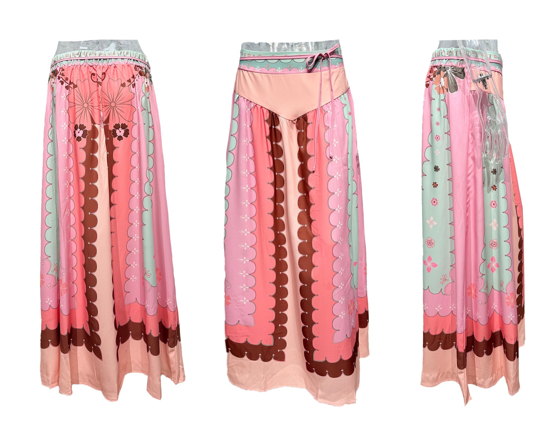 Women's Boho Print Wrap Maxi Skirt