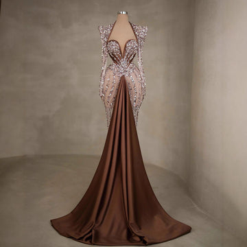 Gorgeous Rhine Stone Waist-Cinching Mermaid Evening Dress