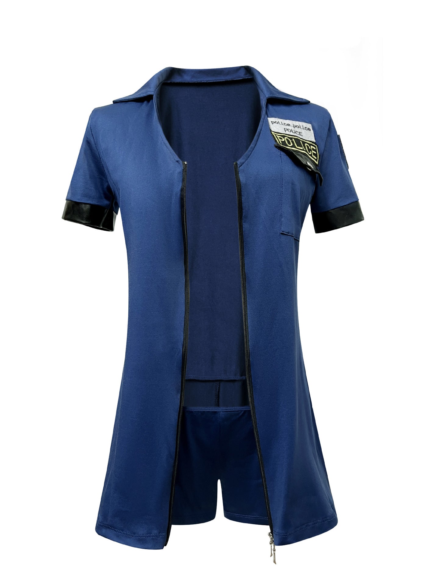 Sexy Halloween Cosplay Party Outfit with Zipper Detail