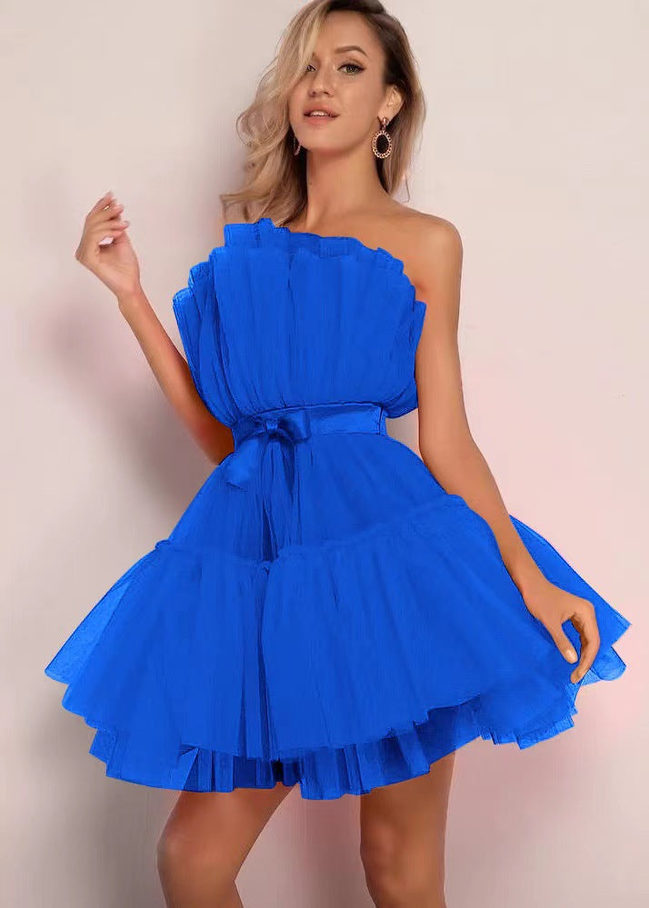 Elegant Bow Chiffon A-line Ball Gown Dress