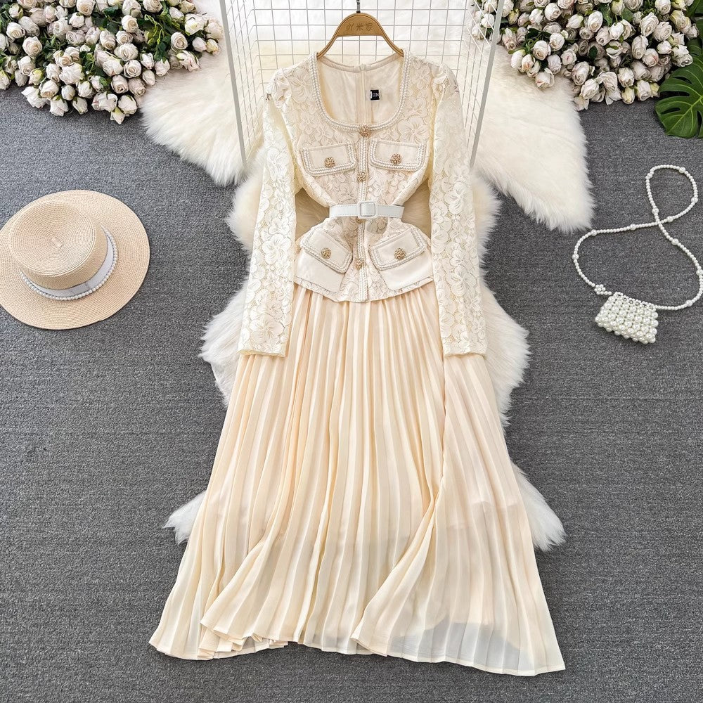 Luxury Square Neckline One Piece A Line Lace Dresses