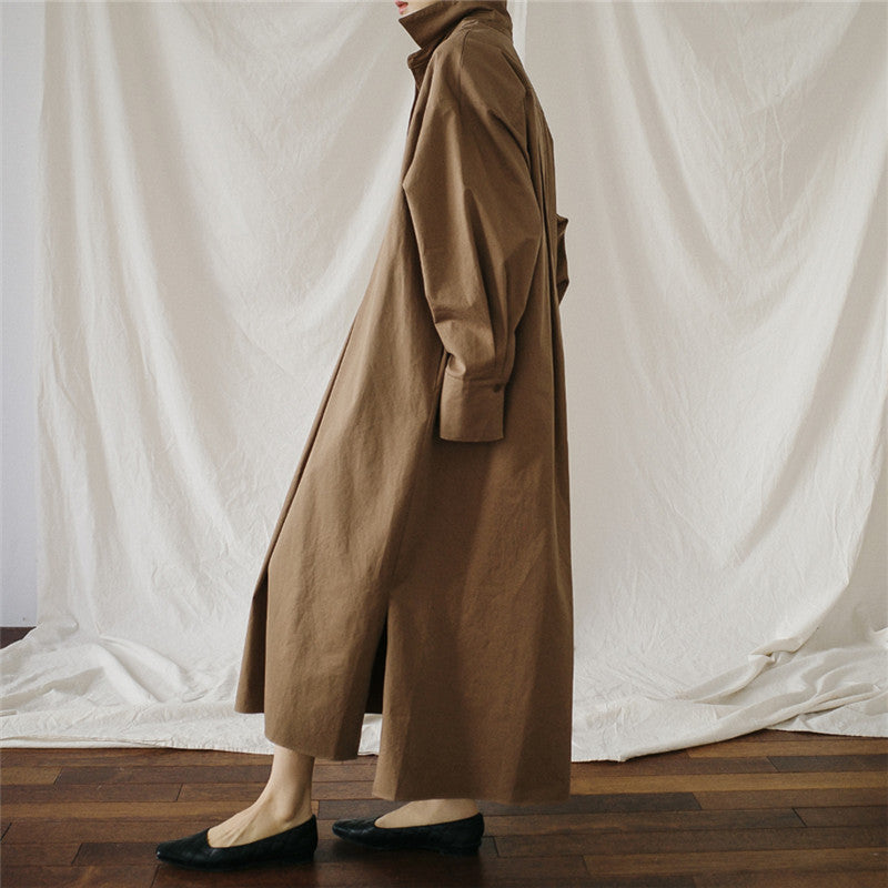 Class Bowknot Long Sleeves Maxi Shirt Dresses-Cozy Dresses-Free Shipping at meselling99