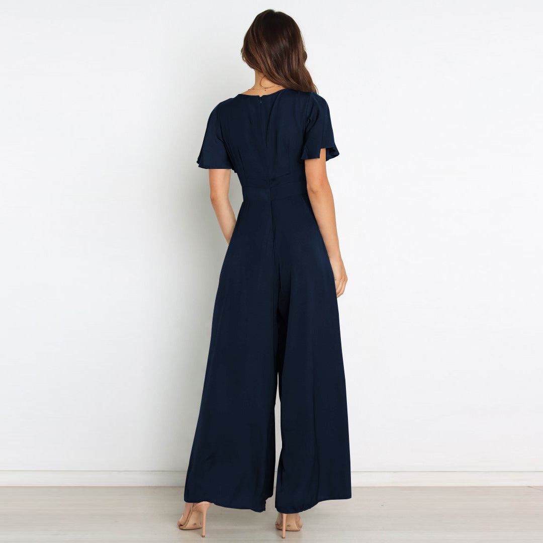 Sexy Ruffled Sleeves Bandage Women Jumpsuits