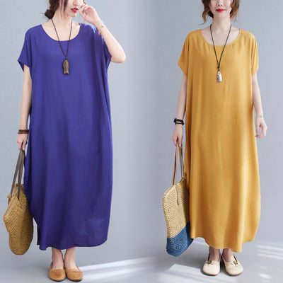 Summer Simple Design Long Cozy Dresses-Dresses-Free Shipping at meselling99