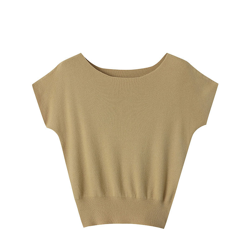 Women's Minimalist Short Sleeve Knit Top