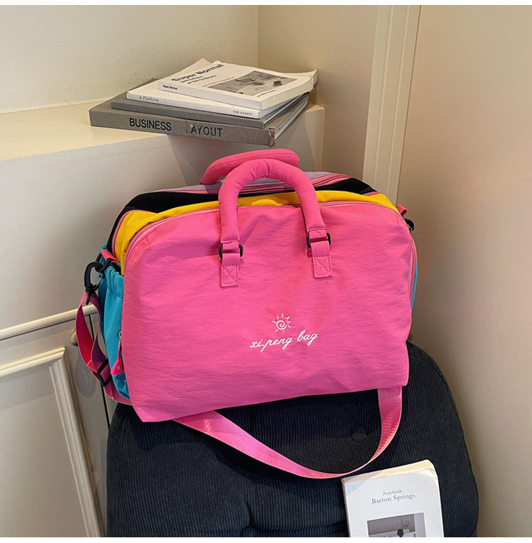 Oxford Color-Block Travel Tote