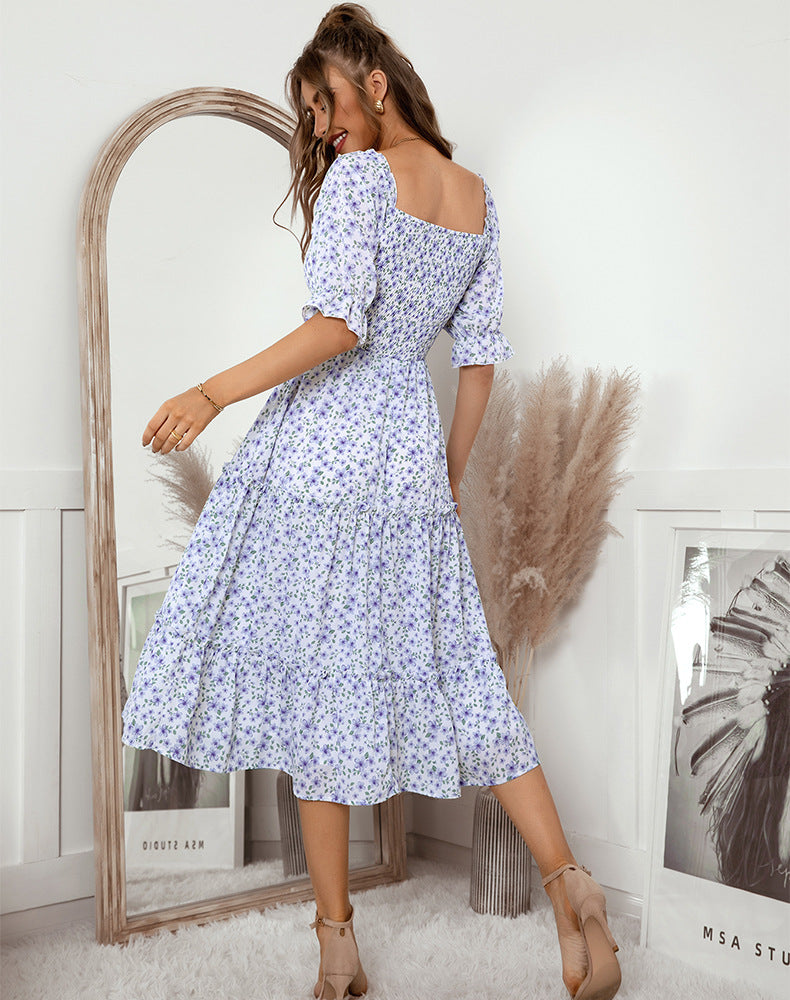 Elegant Half Sleeves Summer Midi Dresses