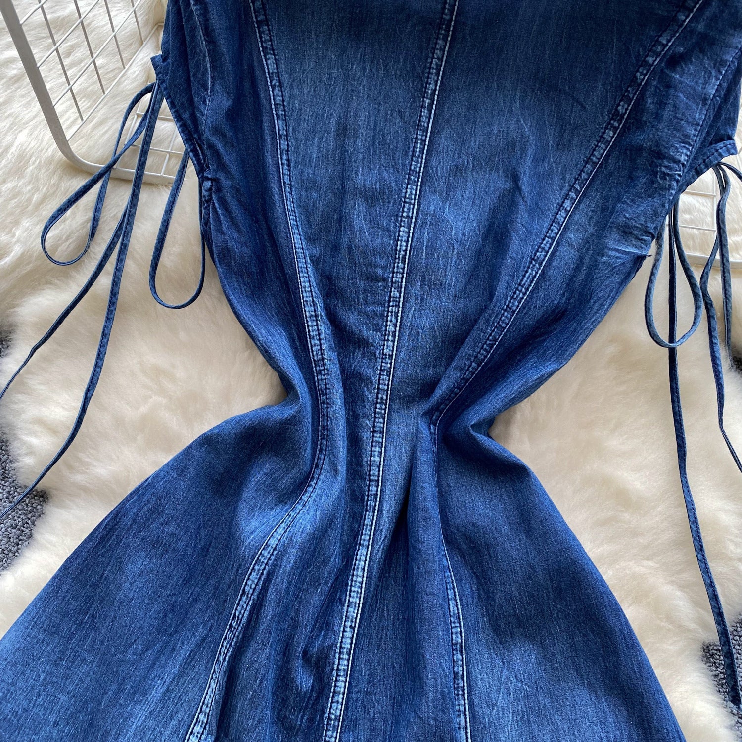 Retro Elegant Embroidery Women's Denim Dress