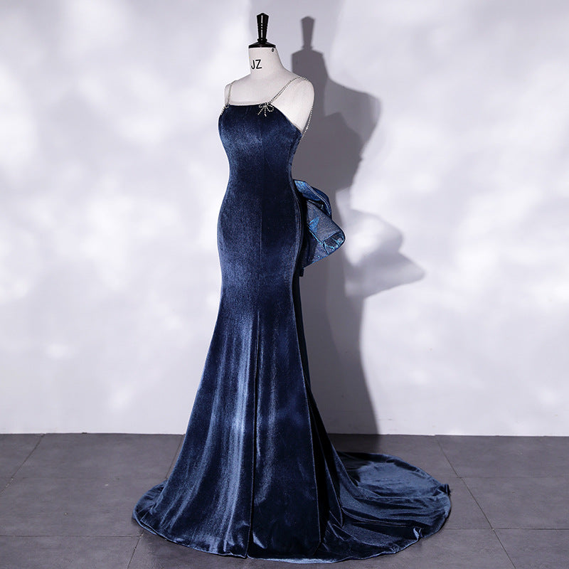 Sexy Navy Blue Mermaid Evening Dresses