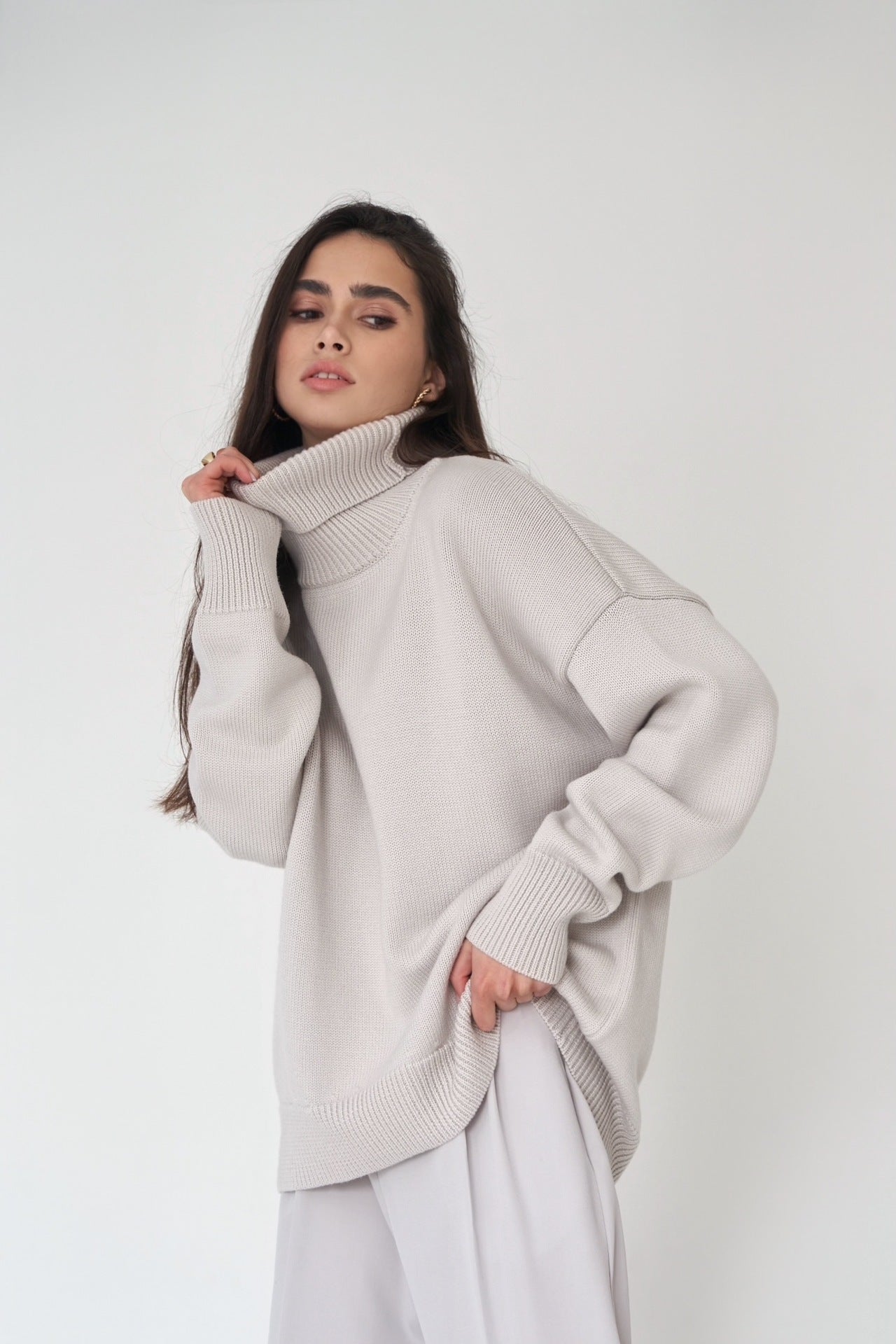 Classical High Neck Knitted Pullover Sweaters