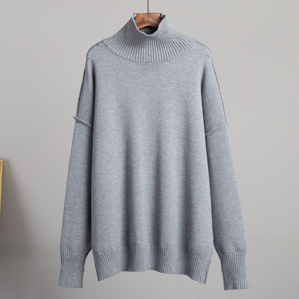 Fashion High Neck Casual Lazy Knitted Pullover Sweaters