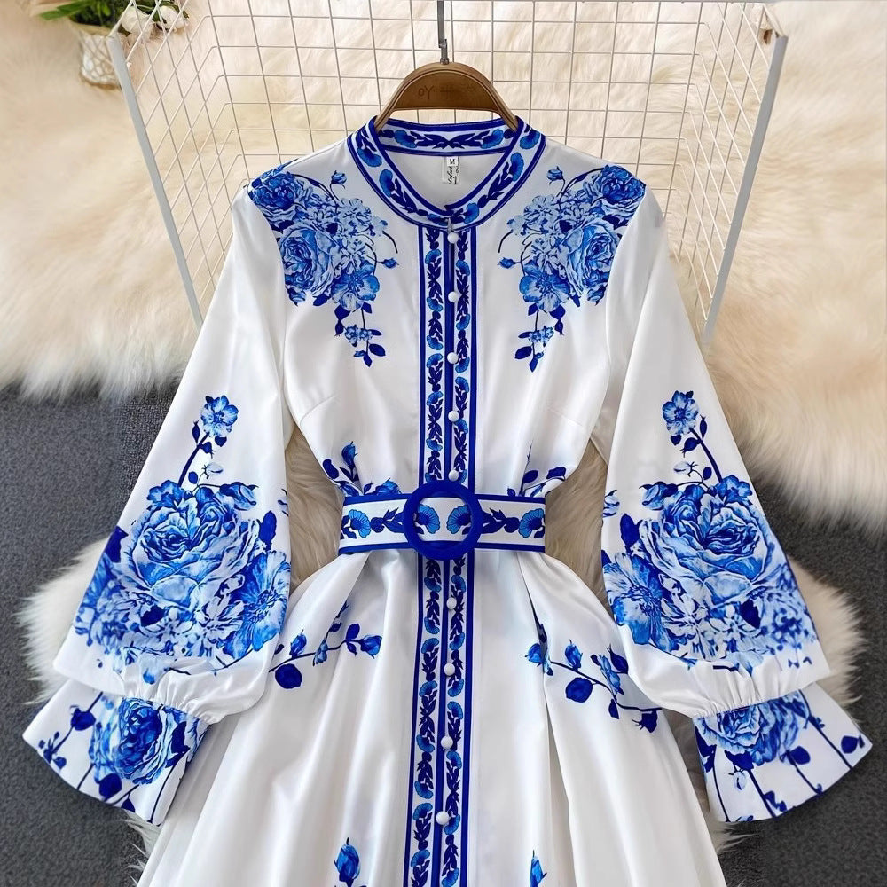 Imperial Porcelain Print Maxi Dress