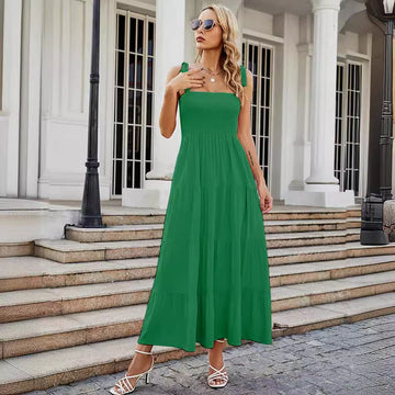 Women's Sexy Backless Print Vacation Style Strappy Dress