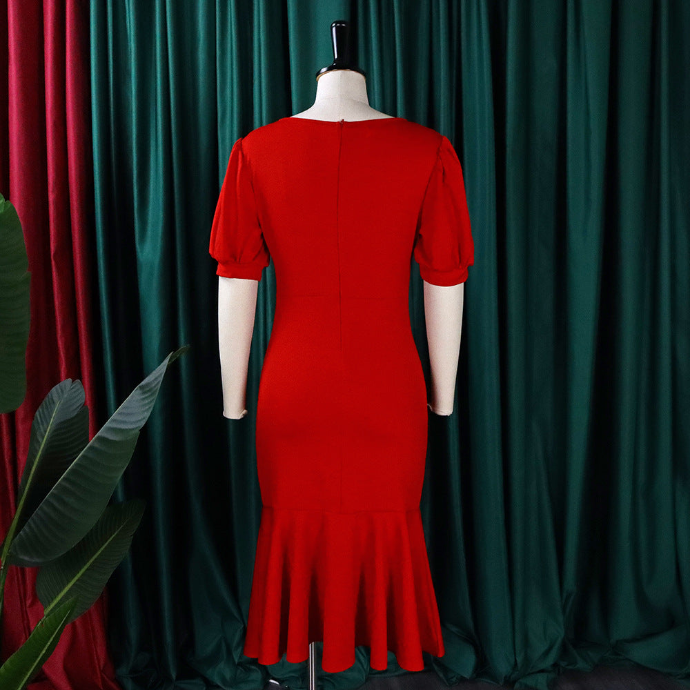 Elegant Office Lady Plus Size Dresses-Dresses-Free Shipping at meselling99