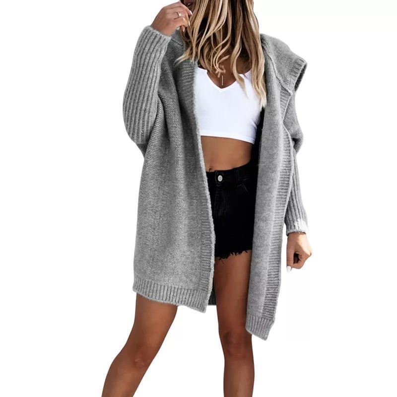 Myres Pocketed Hooded Knit Cardigan - Taupe