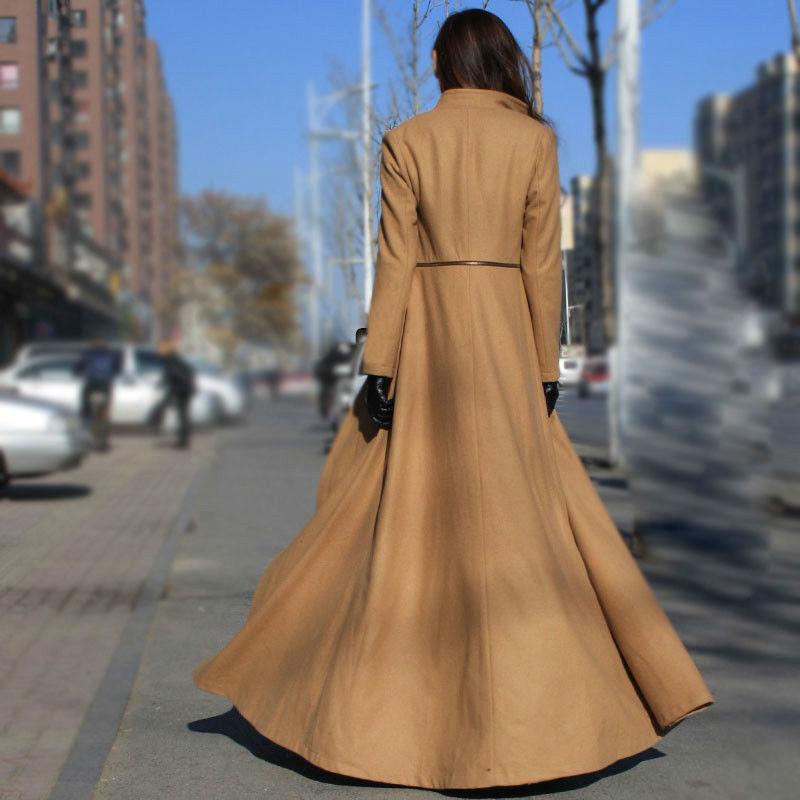 Women Winter Long Plus Size Trenchcoat-STYLEGOING