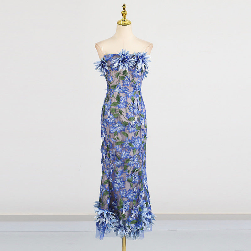 Vintage Floral Embroidered Corset Dress