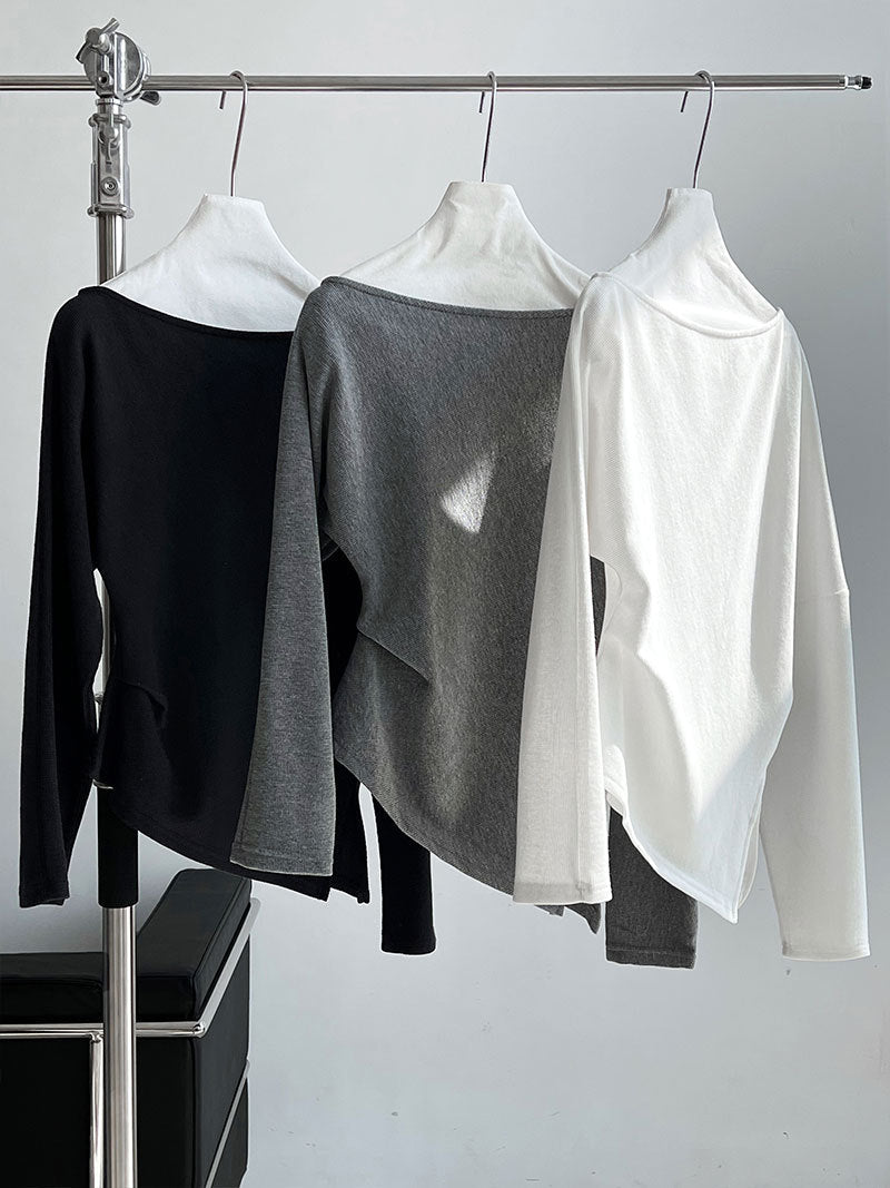 Designer Asymmetrical Shoulder Sweatshirt