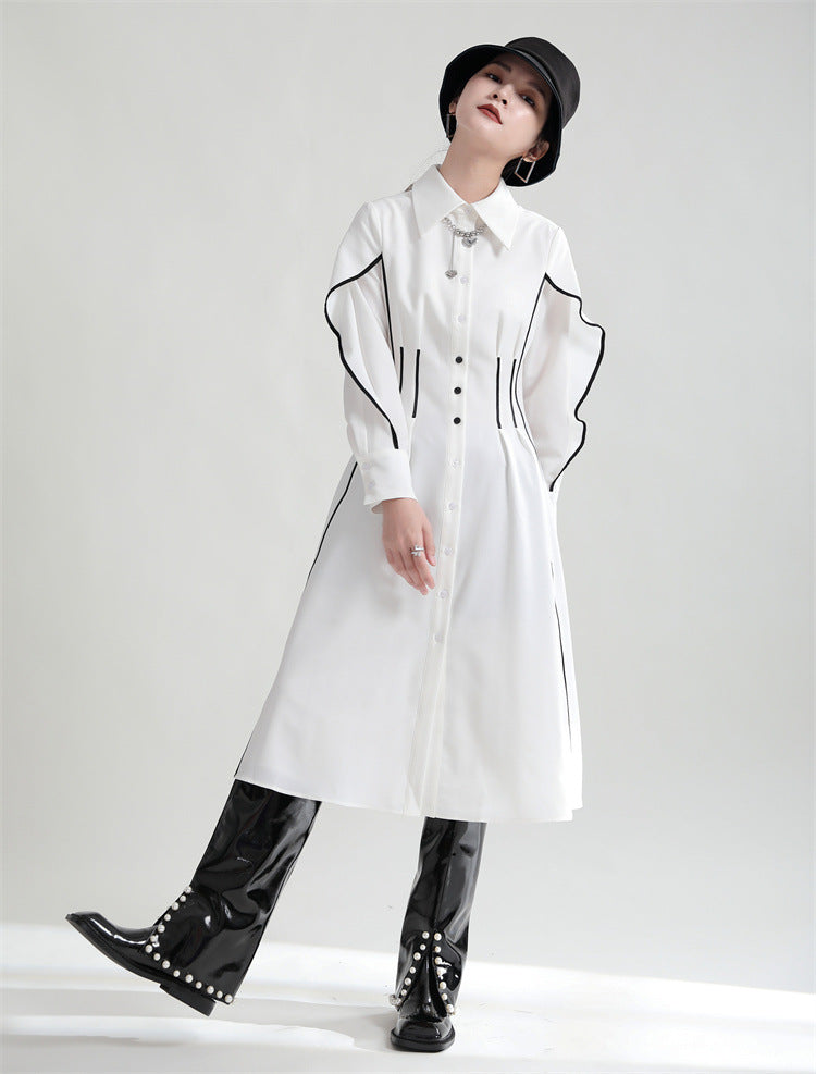 Elegant Ruffled Long Sleeves Midi Dresses-Dresses-Free Shipping at meselling99