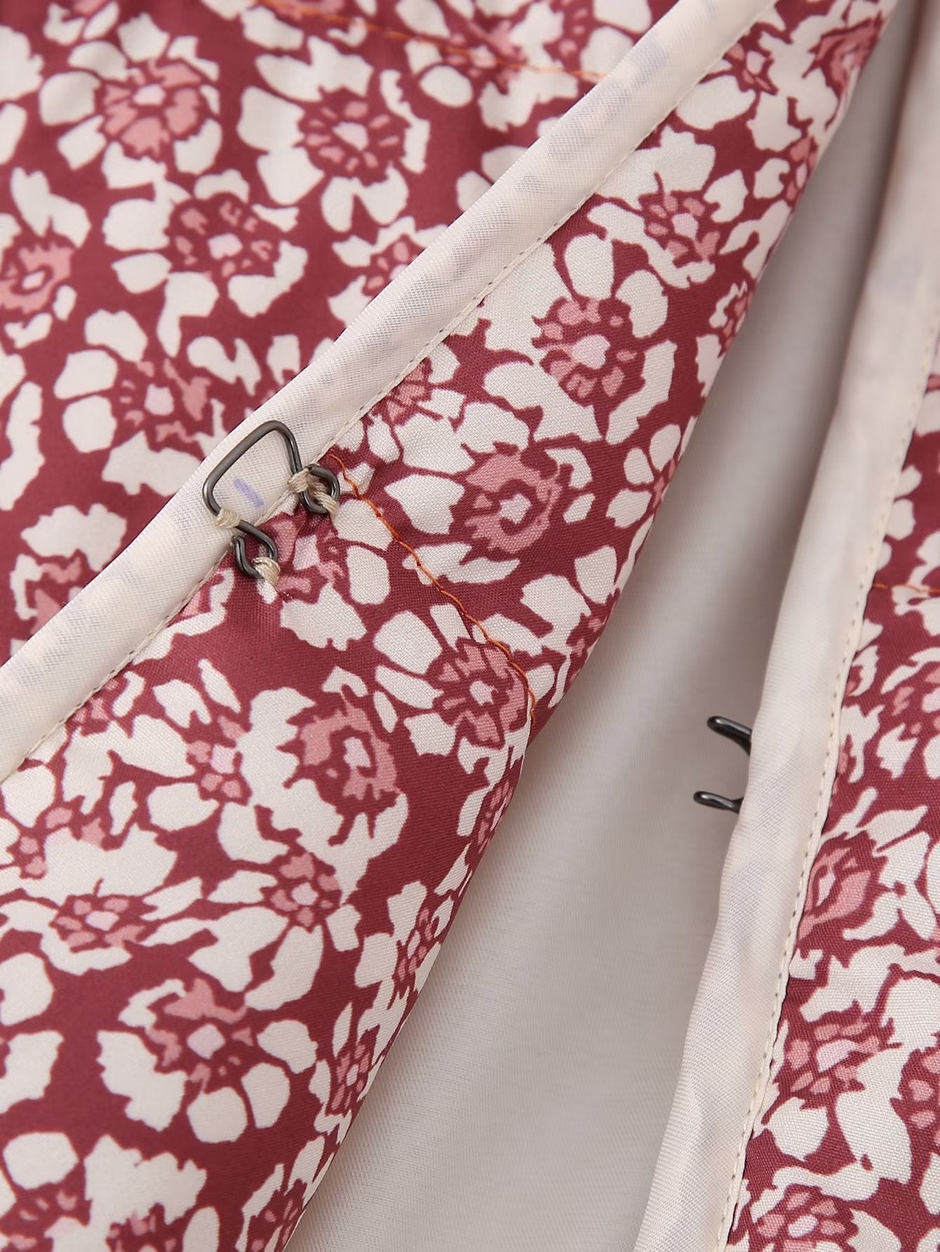 Floral Print Quilted Puffer Coat - Oversized Warm Winter Jacket