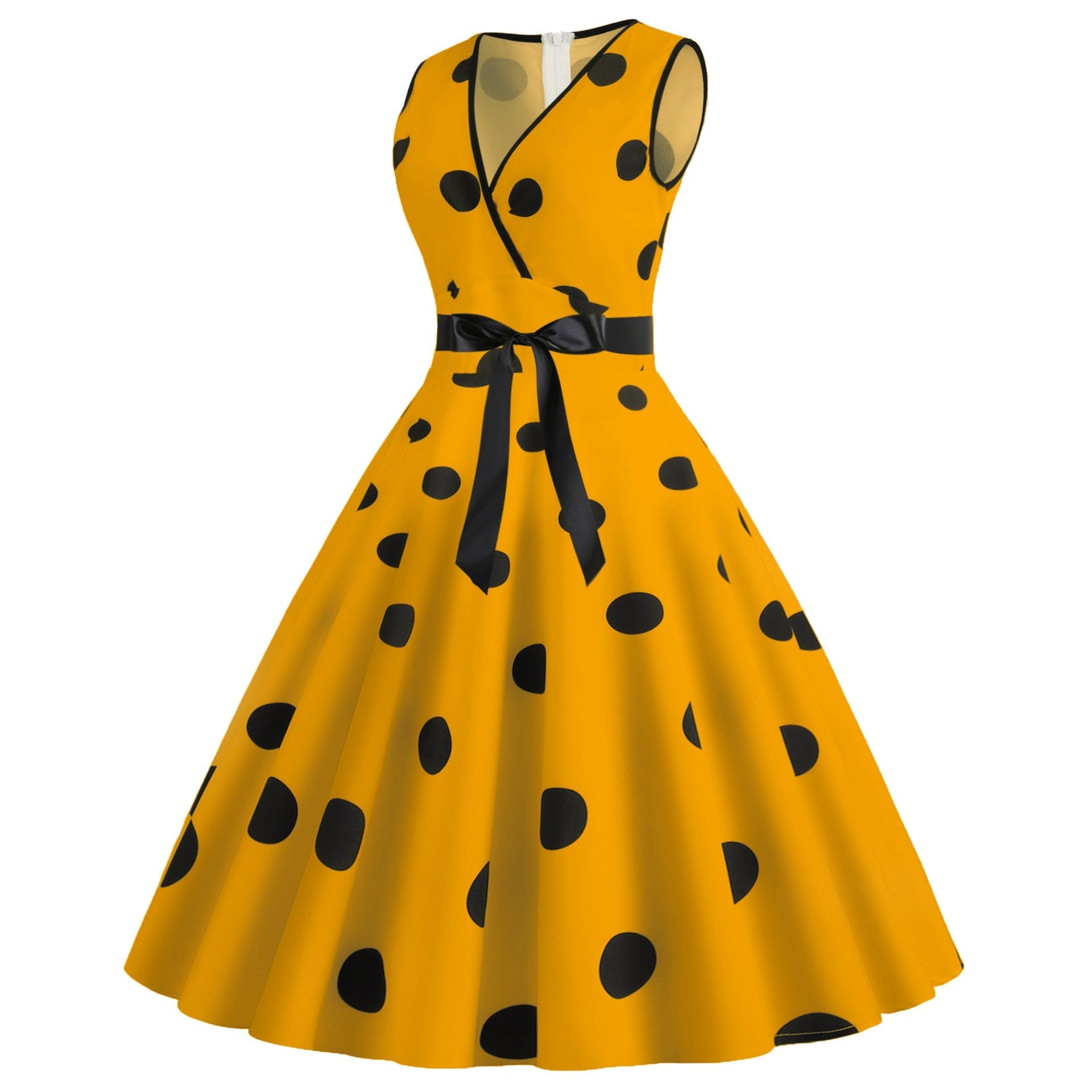 Summer Sleeveless Polka Dot Dresses-Dresses-Free Shipping at meselling99