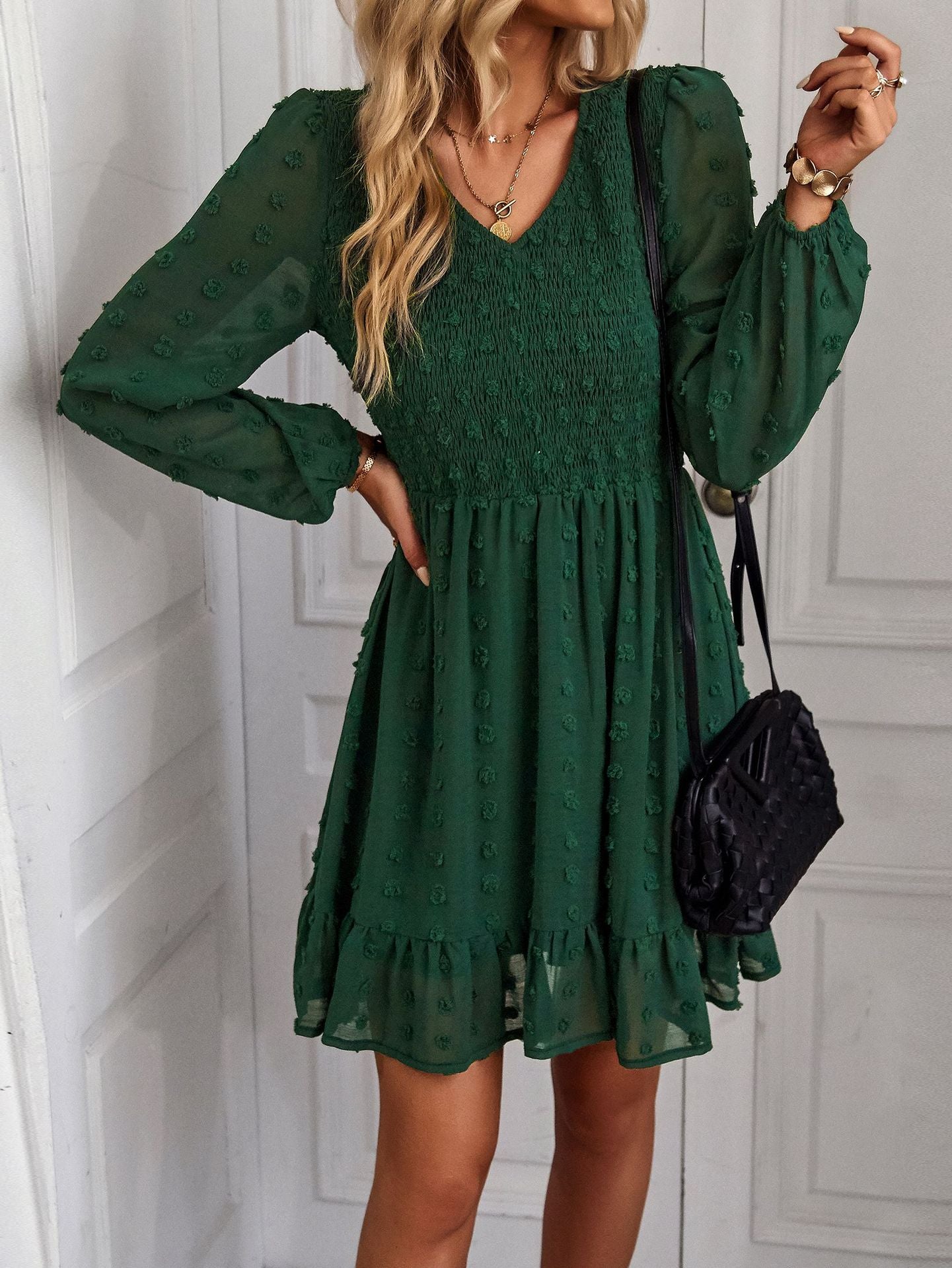 Casual  Long Sleeves Short Daily Dresses