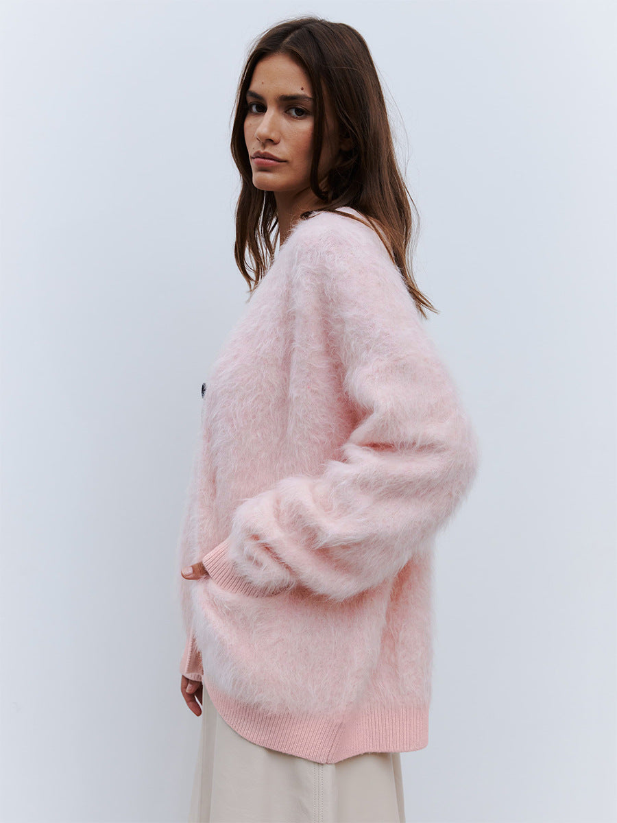 Women's Lazy Style Mink Sherpa Cardigan