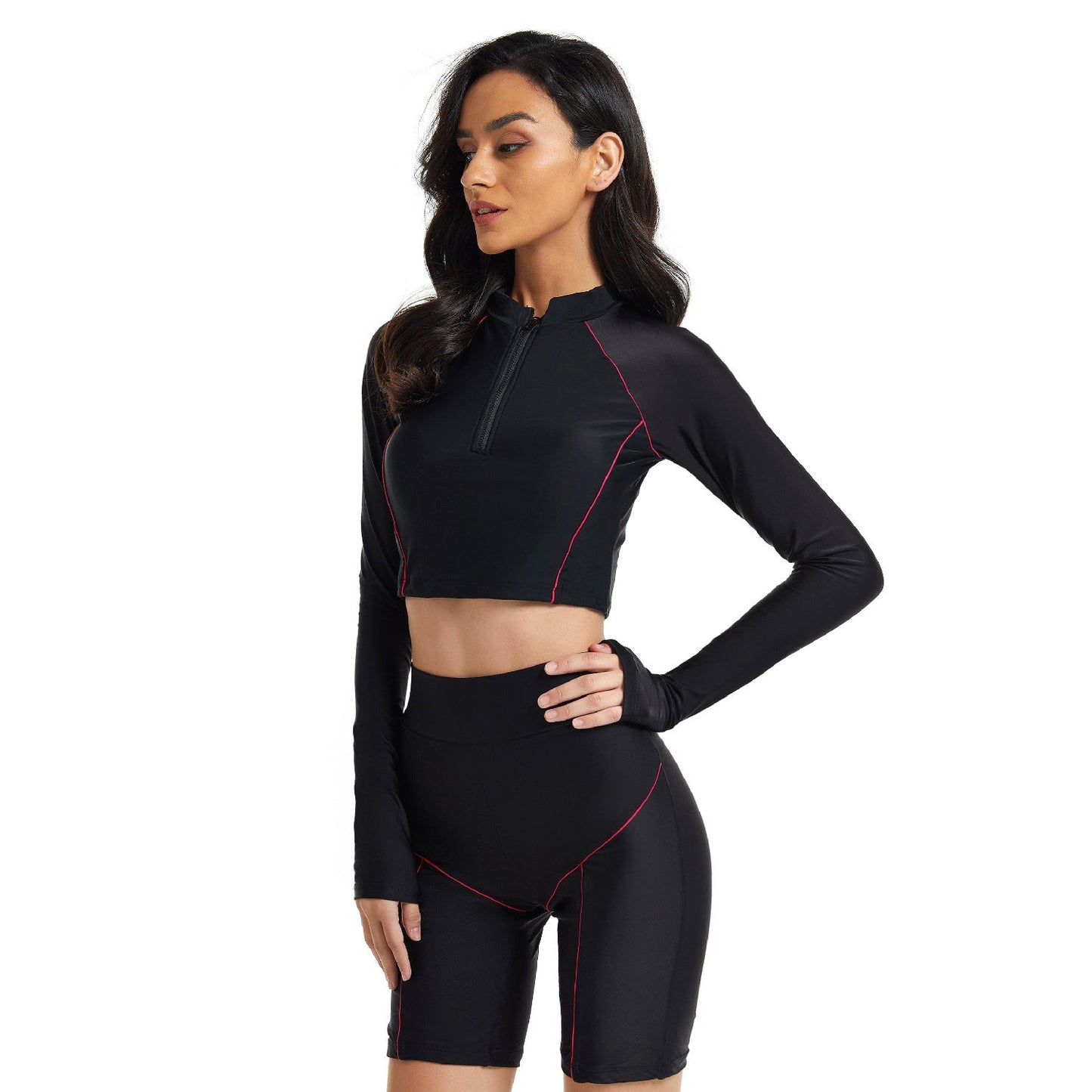 Black Zipper Surfing suits for Women