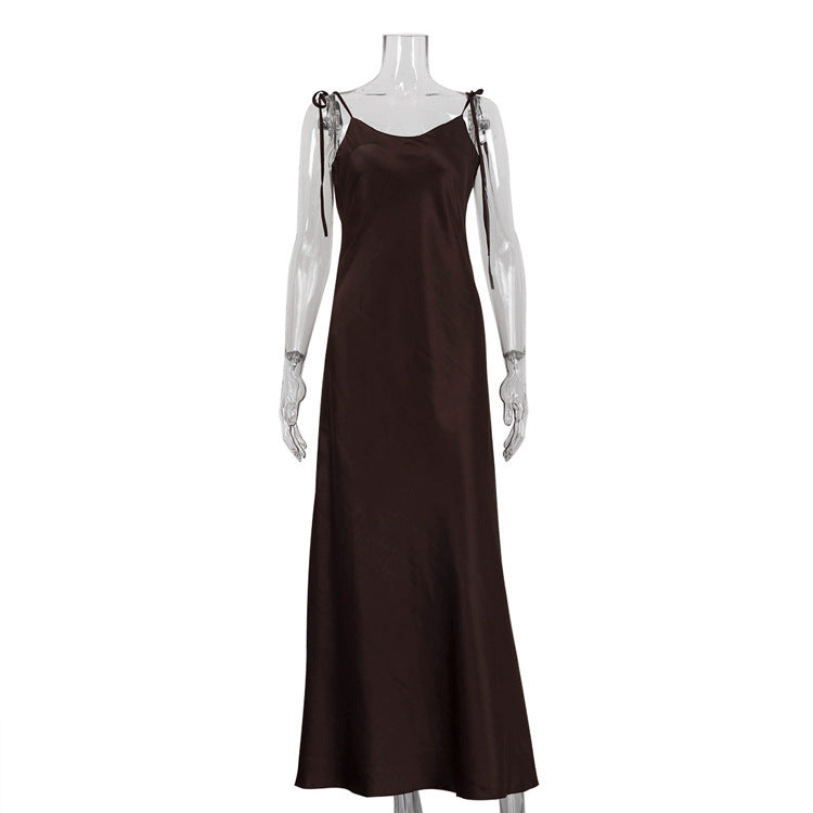 Sexy Satin Long Slip Dress