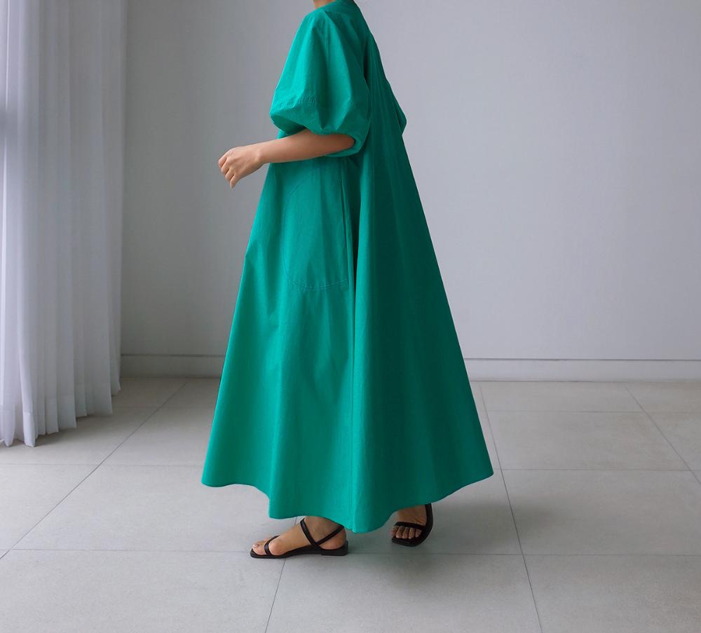 Loose Cozy Puff Sleeves Long Dresses-Maxi Dresses-Free Shipping at meselling99