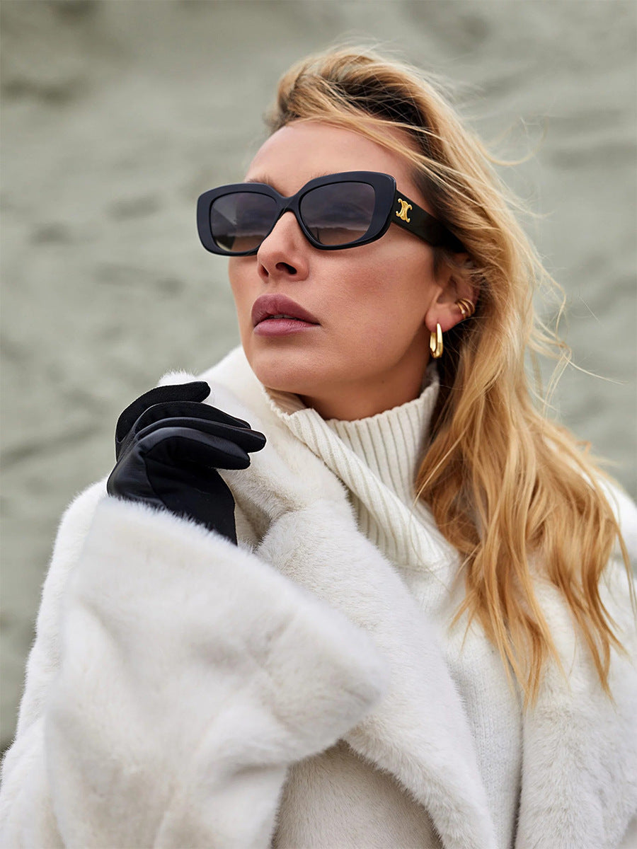 Women's Long Plush Fur Coat with Belted Waist & Notched Lapel